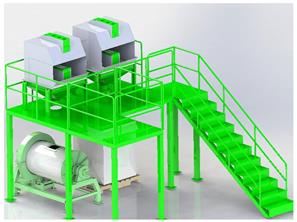 C Type Double De-Canning Unit With Platform